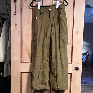 Vintage 2000s Roxy Olive Green Winter Sports Snowpants Snowboarding